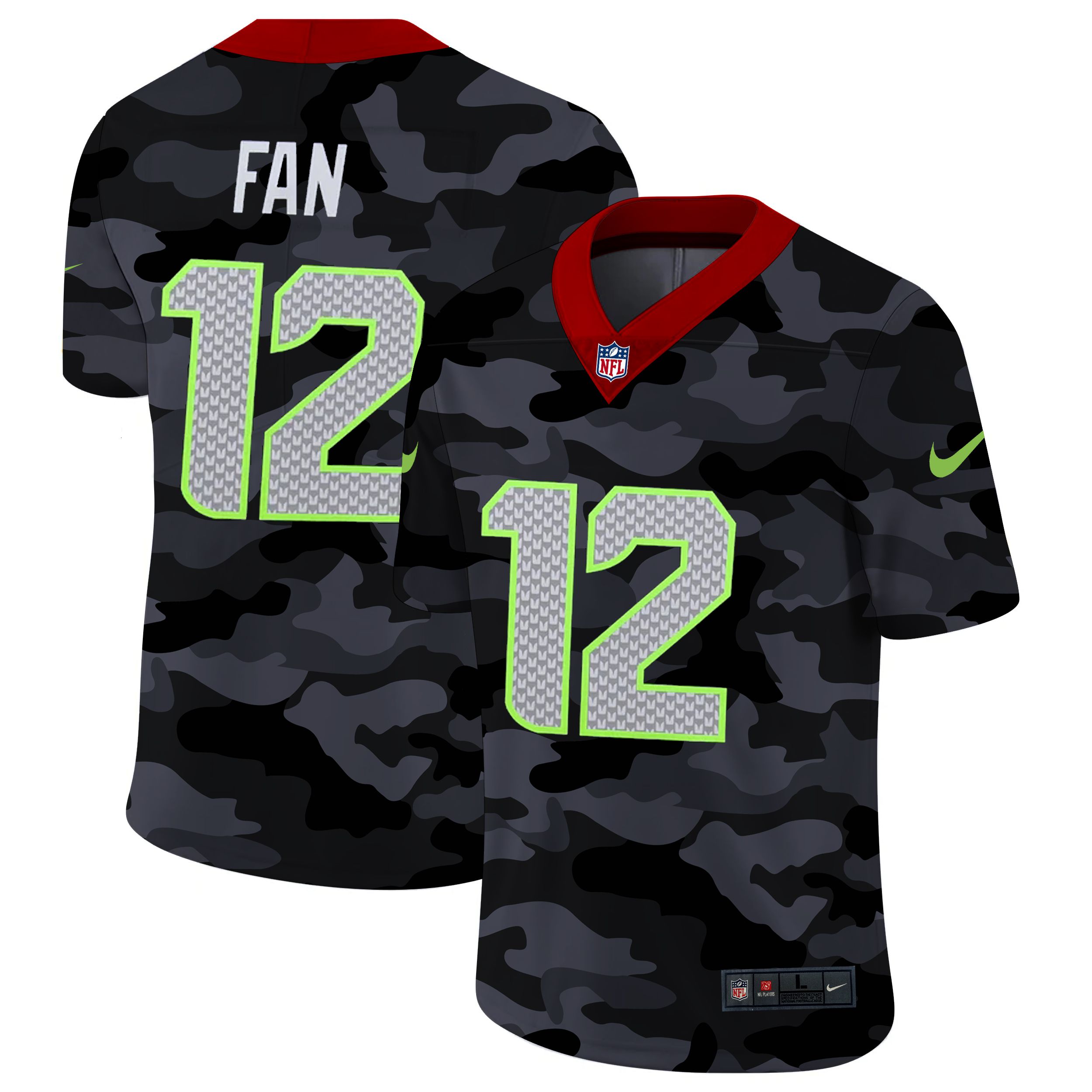 Men Seattle Seahawks #12 Fan 2020 Nike Camo Salute to Service Limited NFL Jerseys->arizona cardinals->NFL Jersey